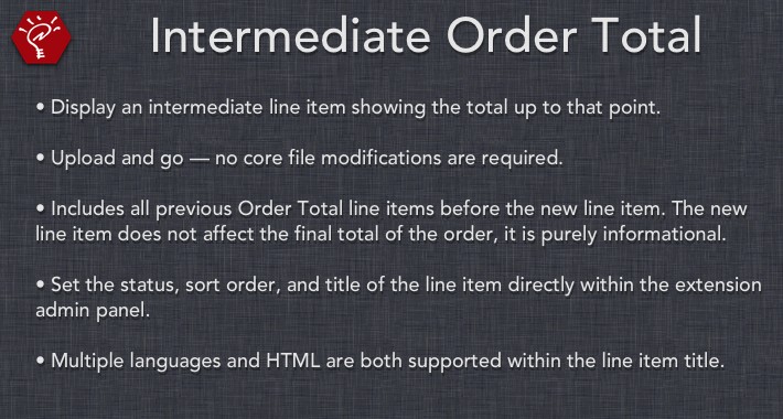 Intermediate Order Total