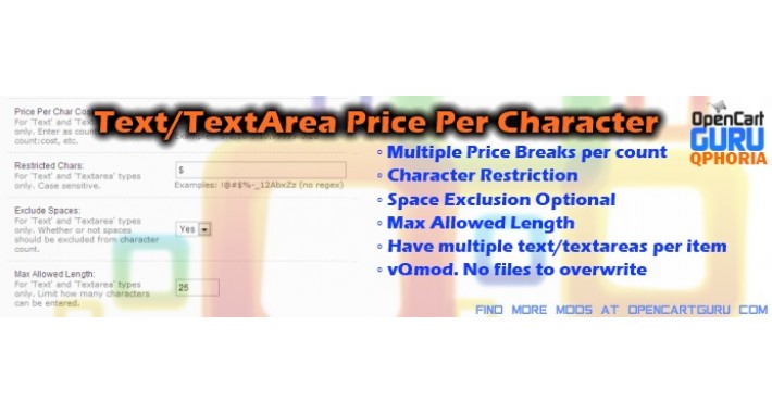 Text/Textarea Pricing by Character or Word (2.x/3.0)