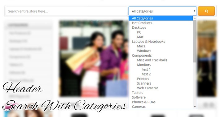 Header Search with Categories