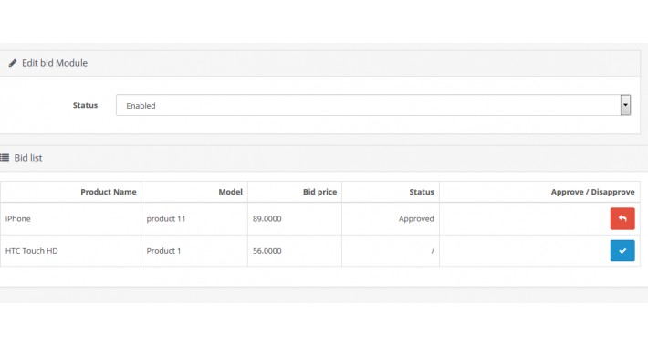 Auction ( bid ) module
