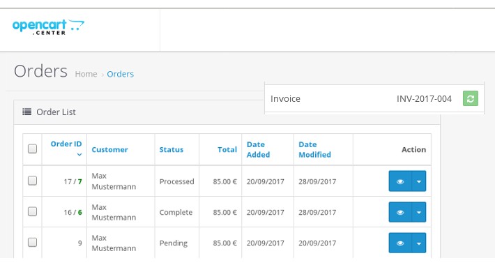 Sales order - List with invoice no.