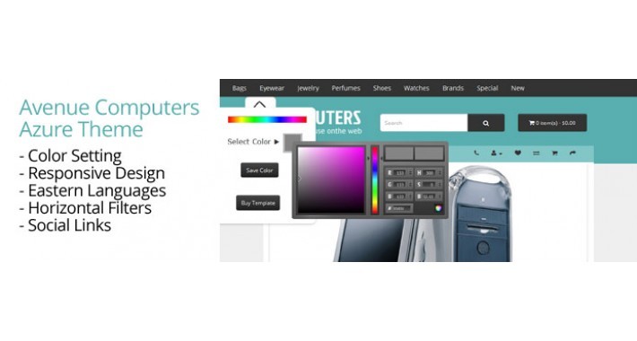 OpenCart 3 Theme Avenue Computers Azure