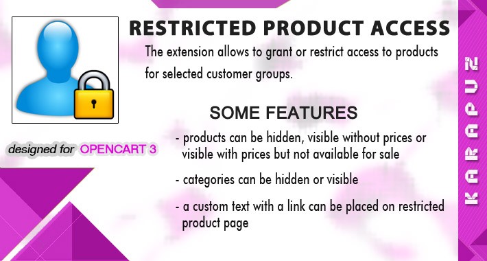 Restricted Product Access (for Opencart 3)