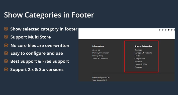 Show Categories in footer
