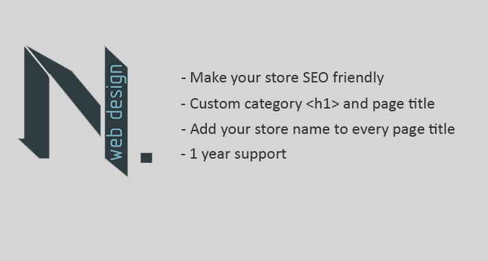 Category SEO Custom Category Title H1 + Store name in Page title