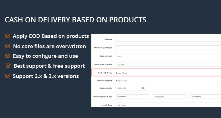 Cash on Delivery Based on Products