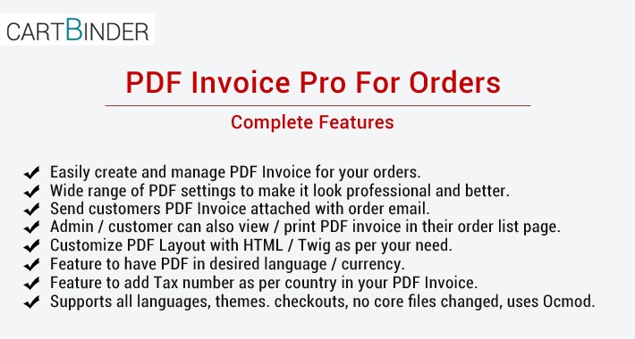 PDF Invoice Pro For Orders : Multiple Features