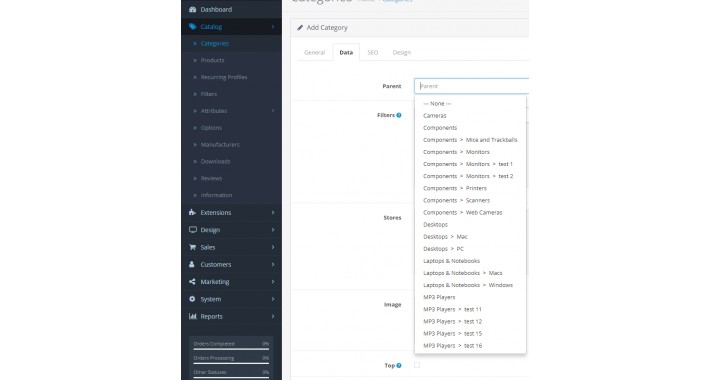 More Parent Category Display fix - Admin panel
