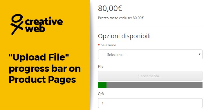 "Upload File" progress bar on Product Pages optons