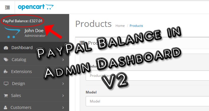 PayPal Balance in Admin Dashboard V2