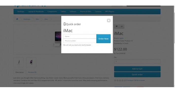 Quick order with 1-click