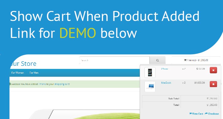 Show Cart When Product Added
