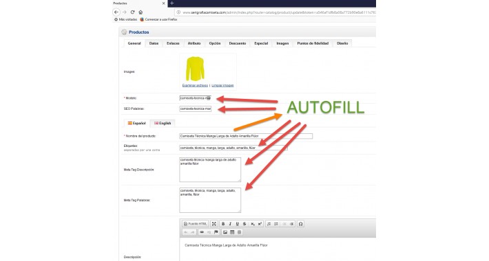 Auto-Populate product fields or Product Autofill on Admin