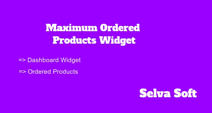 Maximum Ordered Products Widget