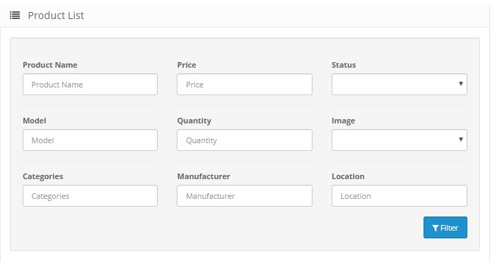 Category Location Manufacturer Filter 2.x