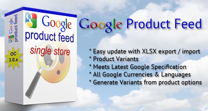 Google Product Feed for Opencart 3.0 - Single Store version