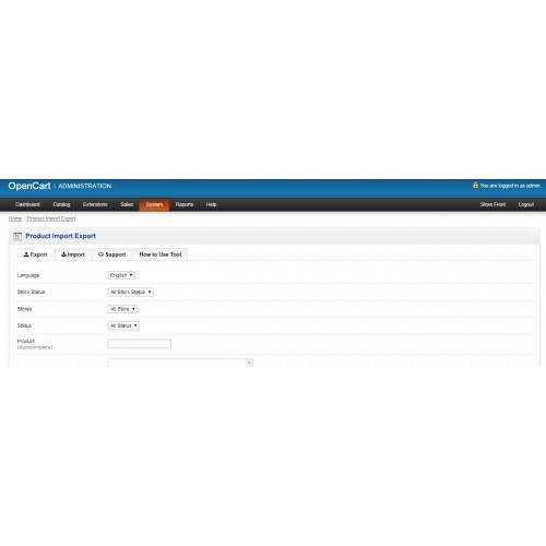 OpenCart - Advanced Product Import Export