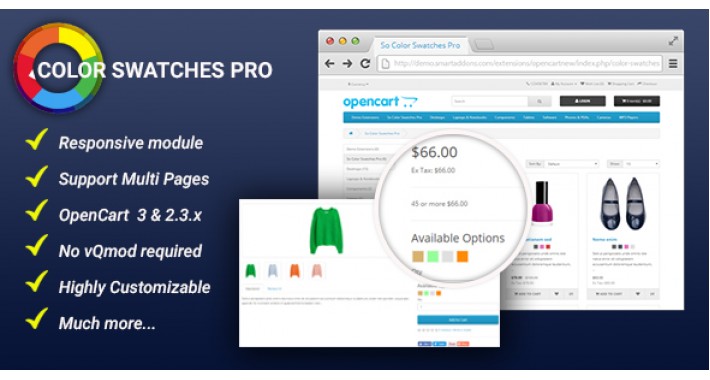 Color Swatches Pro Module for OpenCart 3 & 2.3.x