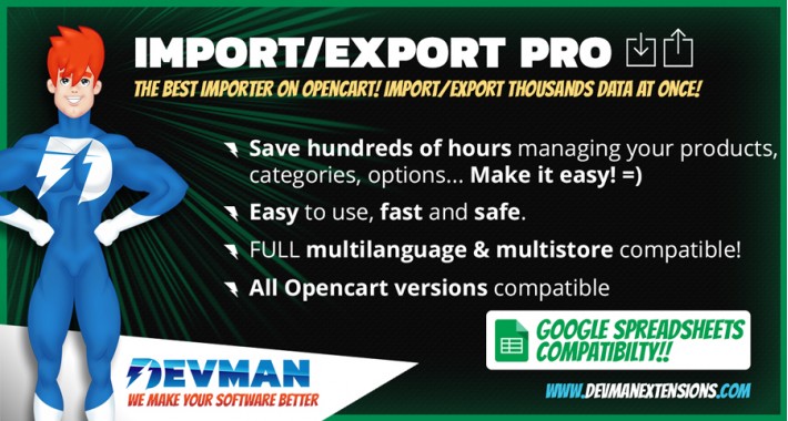 OpenCart - Import/Export Pro