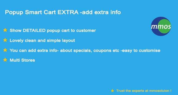 Popup Smart Cart EXTRA -add extra info!