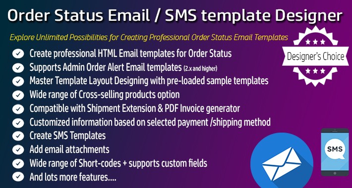Order Status Email/SMS Template Designer PRO