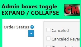 Admin boxes toggle expand/collapse