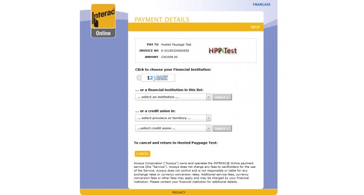Moneris INTERAC Online