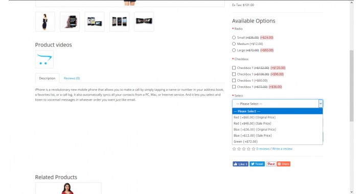 Product Option Discount