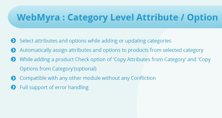 WebMyra: Category Level Attribute / Option