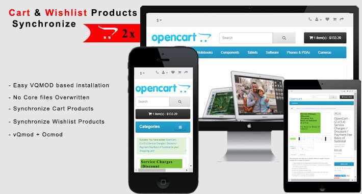 OpenCart - Cart and Wishlist Synchronize Across Browsers