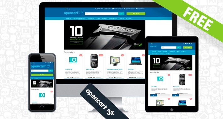 Free Opencart theme with improvements blue or dark color