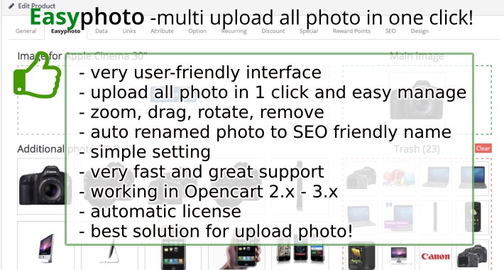 Easyphoto - add all photo from PC Drag&Drop Sortable Rotate