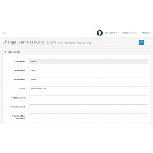 OpenCart Change User Password (CUP)