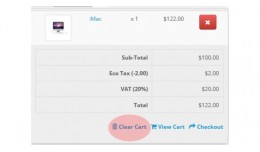 Clear Cart For Opencart Version 2.3.0.2
