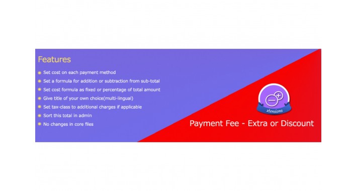 Payment Method Fee - Extra or Discount