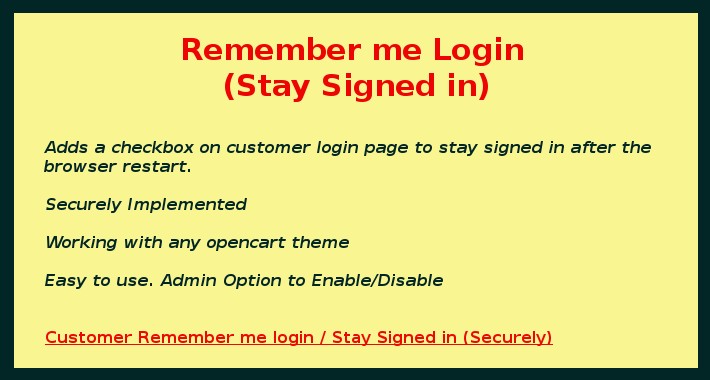 Remember Me User Login (Stay Signed In)