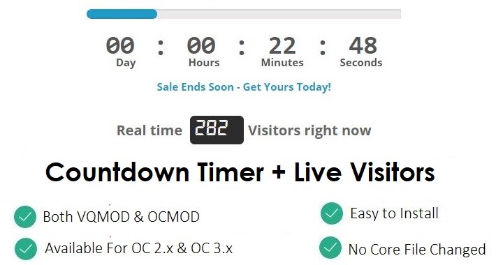 ClickRays - Countdown Timer + Stock Left + Live Visitors
