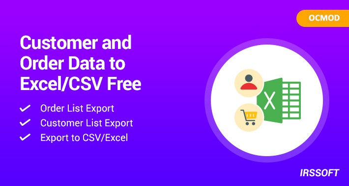 Customer and Order Data to Excel/CSV (vQmod) Free