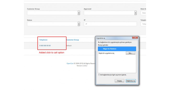 Admin search customers by telephone