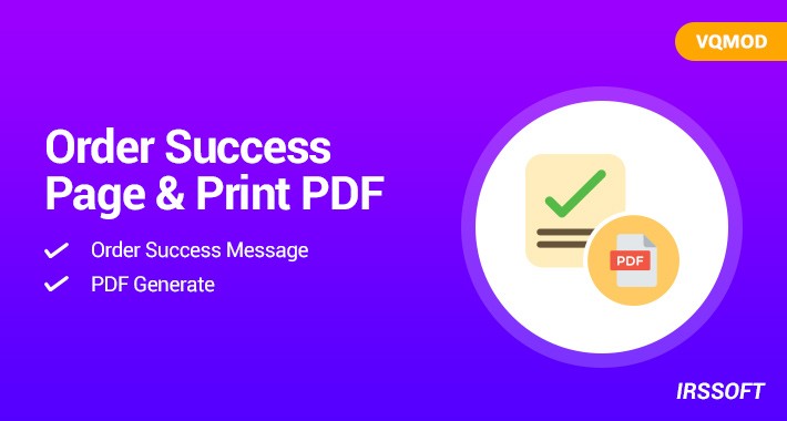 Order Success Page & Print PDF(VQMOD)