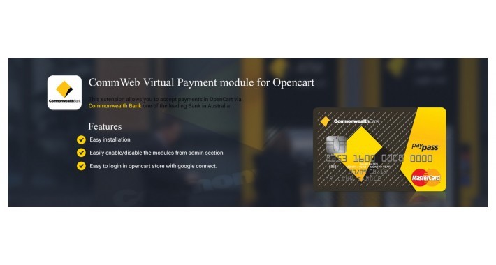 Commweb Virtual Payment with 3D secure module for Opencart