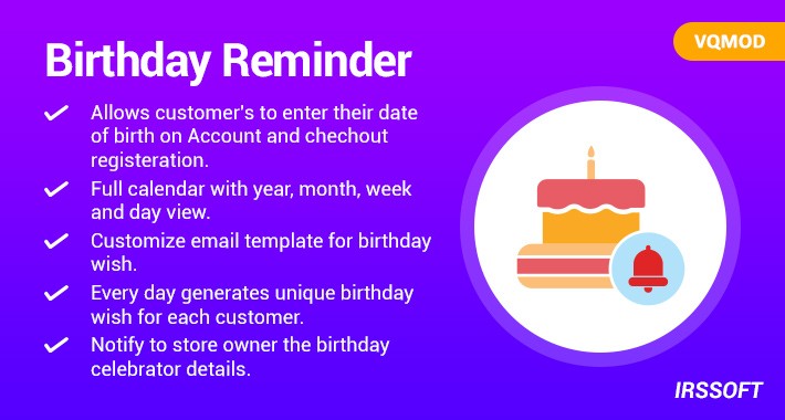 Customer BirthdayReminder (vqmod)