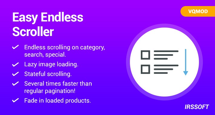 OpenCart - Easy Endless Scroller(VQMOD)