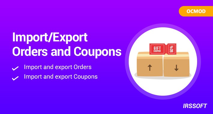 OpenCart - Import/Export Orders And Coupons(ocmod)