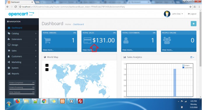 Show on admin dashboard currency
