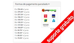 Tabela de Parcelas do PagSeguro