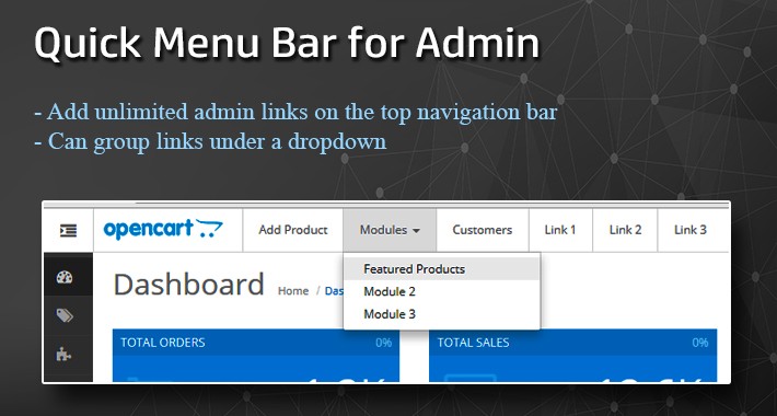 Quick Menu bar for OpenCart Admin Page [3xxx]
