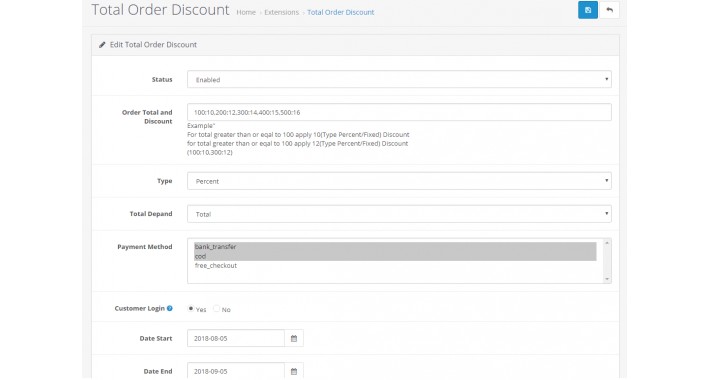 opencart-total-based-discount