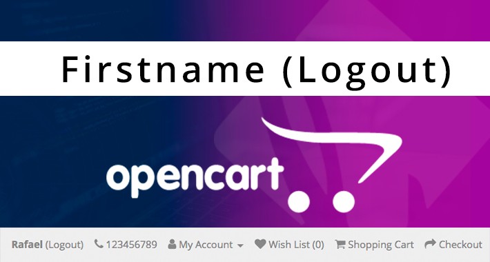 Customer's Firstname on top with Logout