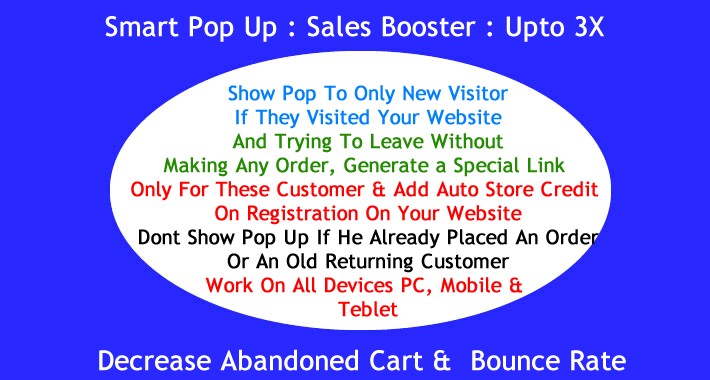 Show Offer In Pop Before Leaving Website : Sale Booster